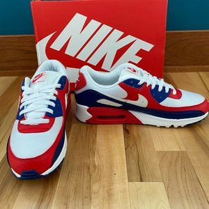 NWT Nike Air Max 90--White/Royal Blue